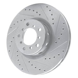 R1 Concepts 2000-2003 BMW M5 Left Front Drilled & Slotted Silver Brake Rotor by R1 Concepts 631-31056D
