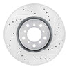 R1 Concepts 2000-2003 BMW M5 Left Front Drilled & Slotted Silver Brake Rotor
