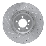 Dynamic Friction 2002-2008 BMW 745Li Front Right Drilled & Slotted Silver Brake Rotor by Dynamic Friction Company 631-31058R