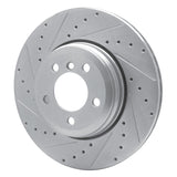 Dynamic Friction 2002-2005 BMW 745i Rear Left Drilled & Slotted Silver Brake Rotor by Dynamic Friction Company 631-31059L