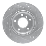 Dynamic Friction 2003-2008 BMW Z4 Rear Left Drilled & Slotted Silver Brake Rotor by Dynamic Friction Company 631-31061L
