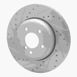 Dynamic Friction 2004-2010 BMW 550i Rear Left Drilled & Slotted Silver Brake Rotor by Dynamic Friction Company 631-31064L