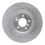 Dynamic Friction 2004-2010 BMW 550i Rear Left Drilled & Slotted Silver Brake Rotor by Dynamic Friction Company 631-31064L