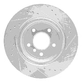 Dynamic Friction 2004-2010 BMW 525i (USA/Canada) Rear Left Drilled & Slotted Silver Brake Rotor by Dynamic Friction Company 631-31066L