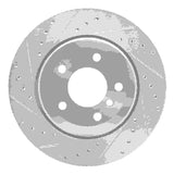 Dynamic Friction 2004-2010 BMW 525i (USA/Canada) Rear Left Drilled & Slotted Silver Brake Rotor by Dynamic Friction Company 631-31066L