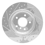Dynamic Friction 2004-2010 BMW 525i (USA/Canada) Rear Right Drilled & Slotted Silver Brake Rotor by Dynamic Friction Company 631-31066R