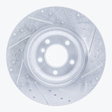 Dynamic Friction 2006-2012 BMW X1 (USA/Canada) Front Left Drilled & Slotted Silver Brake Rotor by Dynamic Friction Company 631-31069L