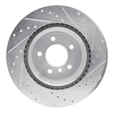 Dynamic Friction 2006-2015 BMW 335I xDrive Rear Left Drilled & Slotted Silver Brake Rotor by Dynamic Friction Company 631-31070L