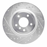 Dynamic Friction 2006-2015 BMW 335I xDrive Rear Left Drilled & Slotted Silver Brake Rotor by Dynamic Friction Company 631-31070L