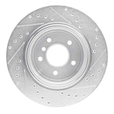 Dynamic Friction 2006-2010 BMW 528xi Rear Left Drilled & Slotted Silver Brake Rotor by Dynamic Friction Company 631-31075L