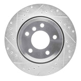 Dynamic Friction 2006-2010 BMW 528xi Rear Left Drilled & Slotted Silver Brake Rotor by Dynamic Friction Company 631-31075L