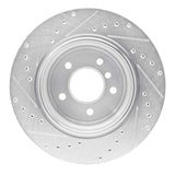 Dynamic Friction 2006-2010 BMW 528i xDrive Rear Right Drilled & Slotted Silver Brake Rotor by Dynamic Friction Company 631-31075R