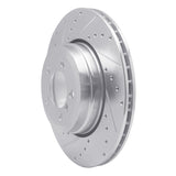 Dynamic Friction 2005-2008 BMW 760Li Rear Left Drilled & Slotted Silver Brake Rotor by Dynamic Friction Company 631-31076L