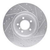 Dynamic Friction 2005-2008 BMW 760Li Rear Left Drilled & Slotted Silver Brake Rotor by Dynamic Friction Company 631-31076L