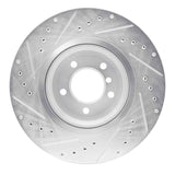 Dynamic Friction 2007-2015 BMW 335is Front Right Drilled & Slotted Silver Brake Rotor by Dynamic Friction Company 631-31082R