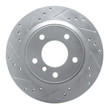 Dynamic Friction 2008-2013 BMW 128i Rear Left Drilled & Slotted Silver Brake Rotor by Dynamic Friction Company 631-31088L