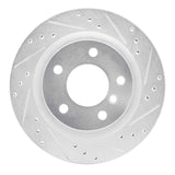 Dynamic Friction 2008-2013 BMW 125i (Mexico) Rear Right Drilled & Slotted Silver Brake Rotor by Dynamic Friction Company 631-31088R