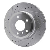 Dynamic Friction 2008-2013 BMW 135iS Rear Left Drilled & Slotted Silver Brake Rotor by Dynamic Friction Company 631-31090L