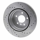 Dynamic Friction 2008-2013 BMW 135iS Rear Left Drilled & Slotted Silver Brake Rotor by Dynamic Friction Company 631-31090L