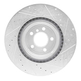 Dynamic Friction 2009-2019 BMW Alpina B7 Rear Left Drilled & Slotted Silver Brake Rotor by Dynamic Friction Company 631-31095L