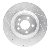 Dynamic Friction 2009-2019 BMW Alpina B7 Rear Left Drilled & Slotted Silver Brake Rotor by Dynamic Friction Company 631-31095L
