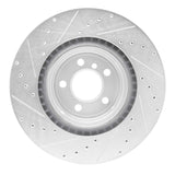Dynamic Friction 2009-2019 BMW 750i xDrive Rear Right Drilled & Slotted Silver Brake Rotor by Dynamic Friction Company 631-31095R