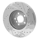 Dynamic Friction 2011-2019 BMW 640i xDrive Gran Coupe Front Left Drilled & Slotted Silver Brake Rotor by Dynamic Friction Company 631-31097L