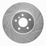 Dynamic Friction 2011-2019 BMW 640i xDrive CONVERTIBLE Front Right Drilled & Slotted Silver Brake Rotor by Dynamic Friction Company 631-31097R