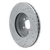 Dynamic Friction 2011-2019 BMW 640i xDrive CONVERTIBLE Front Right Drilled & Slotted Silver Brake Rotor by Dynamic Friction Company 631-31097R