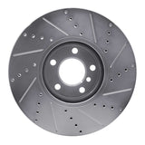 Dynamic Friction 2010-2018 BMW 740i Right Front Drilled & Slotted Silver Brake Rotor by Dynamic Friction Company 631-31100D