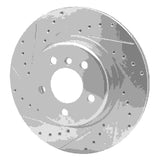 Dynamic Friction 2011-2016 BMW 528i xDrive Front Left Drilled & Slotted Silver Brake Rotor by Dynamic Friction Company 631-31103L