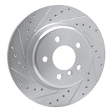 Dynamic Friction 2011-2016 BMW 535i Rear Left Drilled & Slotted Silver Brake Rotor by Dynamic Friction Company 631-31104L