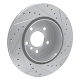 Dynamic Friction 2011-2016 BMW 535i Rear Left Drilled & Slotted Silver Brake Rotor by Dynamic Friction Company 631-31104L