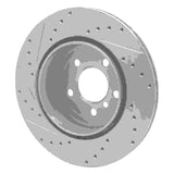 Dynamic Friction 2011-2016 BMW ActiveHybrid 5 Rear Right Drilled & Slotted Silver Brake Rotor by Dynamic Friction Company 631-31104R