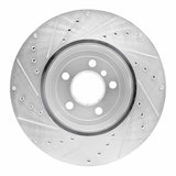 Dynamic Friction 2010-2019 BMW 640i xDrive Gran Coupe Rear Right Drilled & Slotted Silver Brake Rotor by Dynamic Friction Company 631-31106R