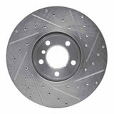 Dynamic Friction 2012-2021 BMW M240I xDrive Front Left Drilled & Slotted Silver Brake Rotor by Dynamic Friction Company 631-31108L