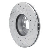 Dynamic Friction 2012-2021 BMW M240I xDrive Front Left Drilled & Slotted Silver Brake Rotor by Dynamic Friction Company 631-31108L