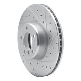 Dynamic Friction 2012-2021 BMW 328d xDrive Front Right Drilled & Slotted Silver Brake Rotor by Dynamic Friction Company 631-31108R