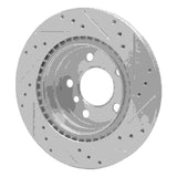 Dynamic Friction 2006-2021 BMW 328i Rear Left Drilled & Slotted Silver Brake Rotor by Dynamic Friction Company 631-31111L