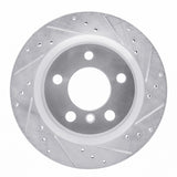 Dynamic Friction 2006-2021 BMW 325i (USA/Canada) Rear Right Drilled & Slotted Silver Brake Rotor by Dynamic Friction Company 631-31111R