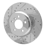 Dynamic Friction 2013-2021 BMW 435i xDrive Gran Coupe Rear Left Drilled & Slotted Silver Brake Rotor by Dynamic Friction Company 631-31114L