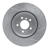Dynamic Friction 2013-2021 BMW 435i xDrive Gran Coupe Rear Left Drilled & Slotted Silver Brake Rotor by Dynamic Friction Company 631-31114L