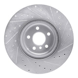 Dynamic Friction 2016-2025 BMW 740i Rear Left Drilled & Slotted Silver Brake Rotor by Dynamic Friction Company 631-31130L
