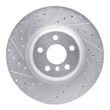 Dynamic Friction 2016-2025 BMW 740i Rear Left Drilled & Slotted Silver Brake Rotor by Dynamic Friction Company 631-31130L