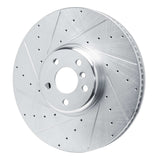 Dynamic Friction 2016-2025 BMW i7 Right Front Drilled & Slotted Silver Brake Rotor by Dynamic Friction Company 631-31131D