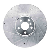 Dynamic Friction 2016-2025 BMW i7 Right Front Drilled & Slotted Silver Brake Rotor by Dynamic Friction Company 631-31131D