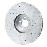 Dynamic Friction 2016-2025 BMW i7 Right Front Drilled & Slotted Silver Brake Rotor by Dynamic Friction Company 631-31131D