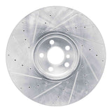 Dynamic Friction 2016-2025 BMW i7 Left Front Drilled & Slotted Silver Brake Rotor by Dynamic Friction Company 631-31132D