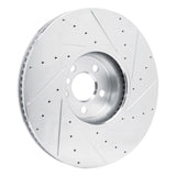 Dynamic Friction 2016-2025 BMW i7 Left Front Drilled & Slotted Silver Brake Rotor by Dynamic Friction Company 631-31132D