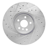 Dynamic Friction 2016-2025 BMW M340iX Left Front Drilled & Slotted Silver Brake Rotor by Dynamic Friction Company 631-31134D